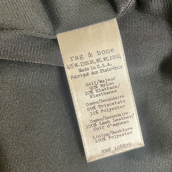 RAG & BONE Leather Montrose Fit N’ Flare Little Black Dress Panel Mini Size 6 - Picture 14 of 16